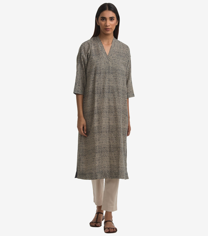 Printed khadi Kurta