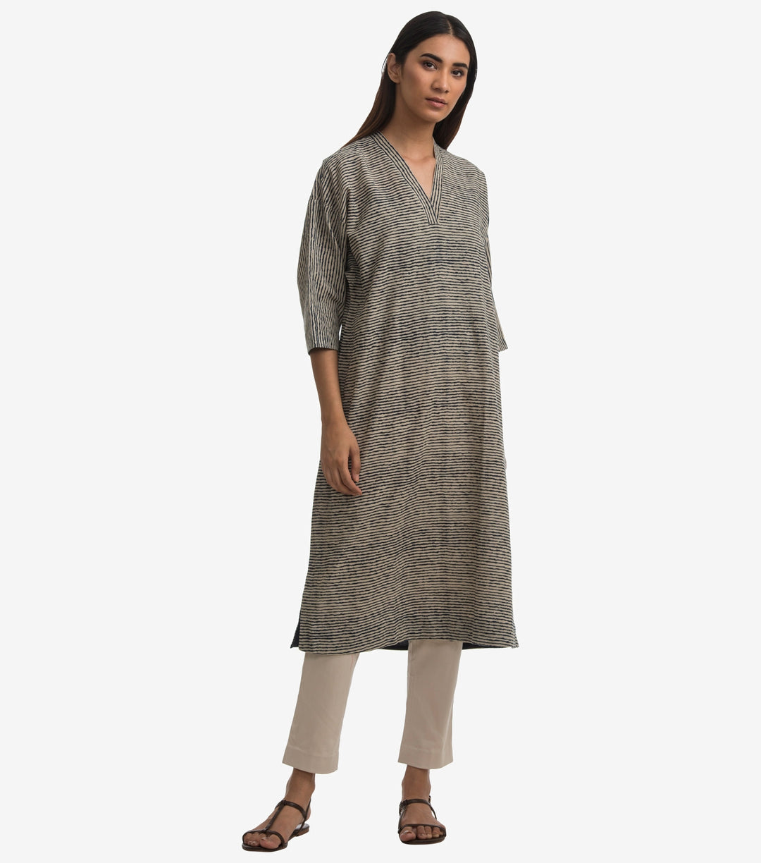 Printed khadi Kurta