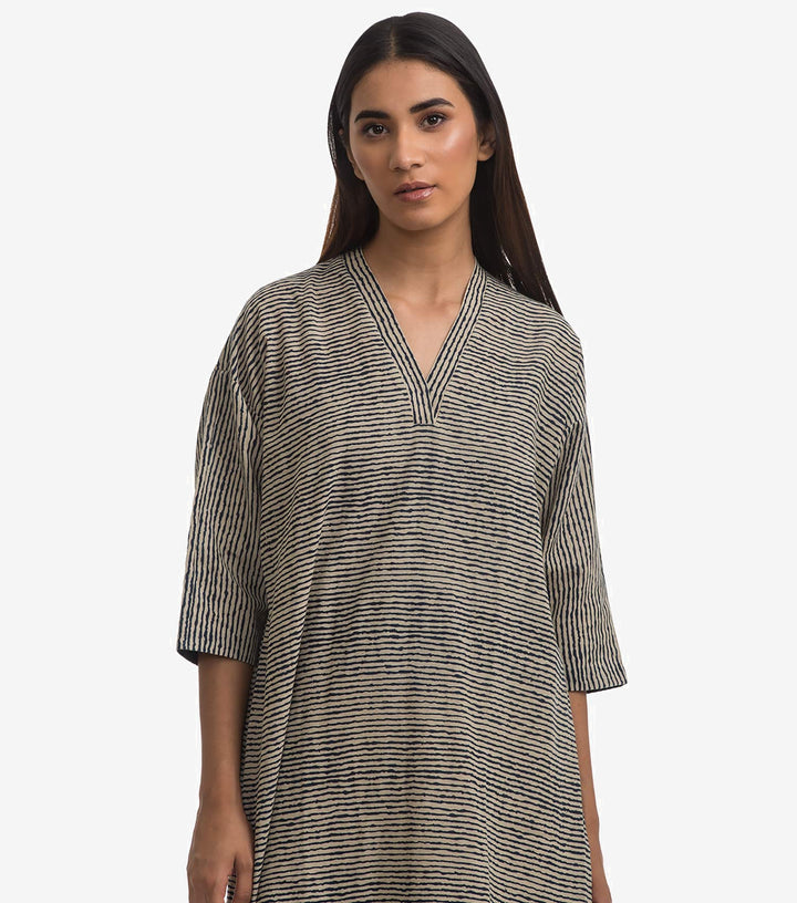 Printed khadi Kurta