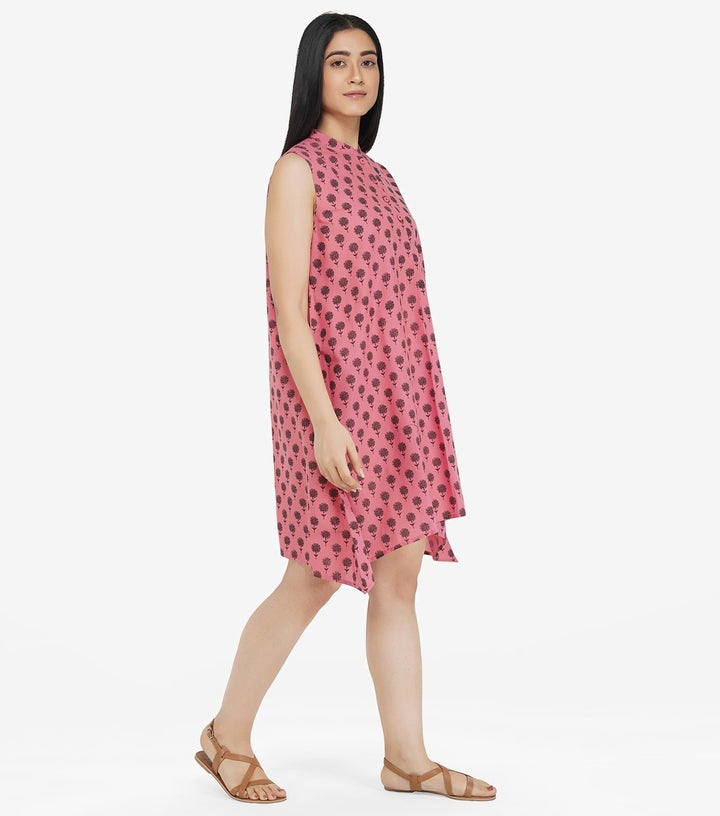 Pink printed cotton Dress