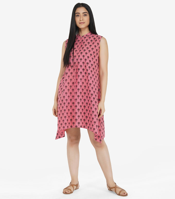 Pink printed cotton Dress