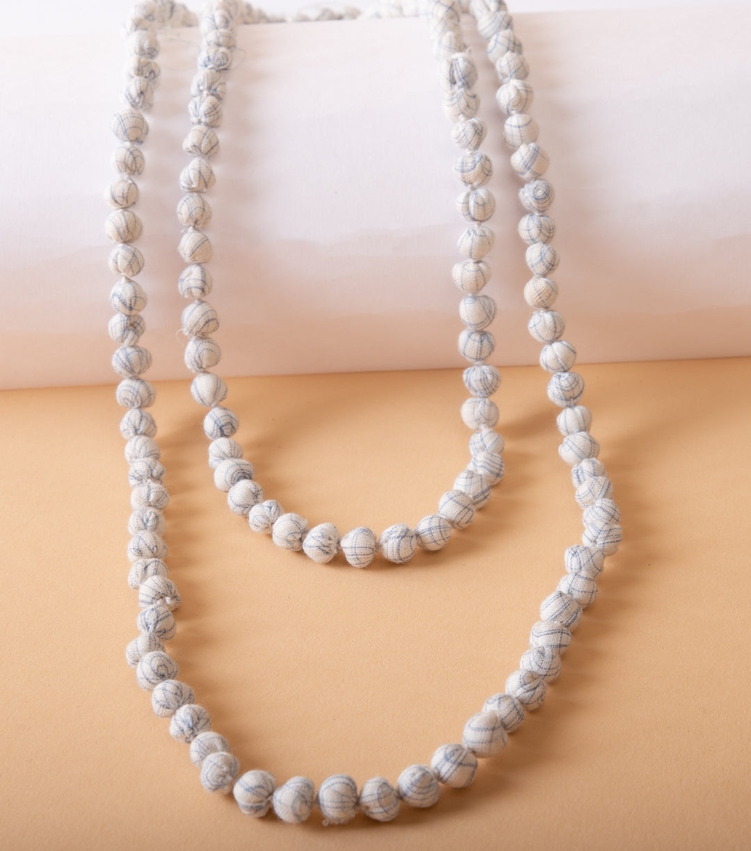 White Cotton Beaded Necklace