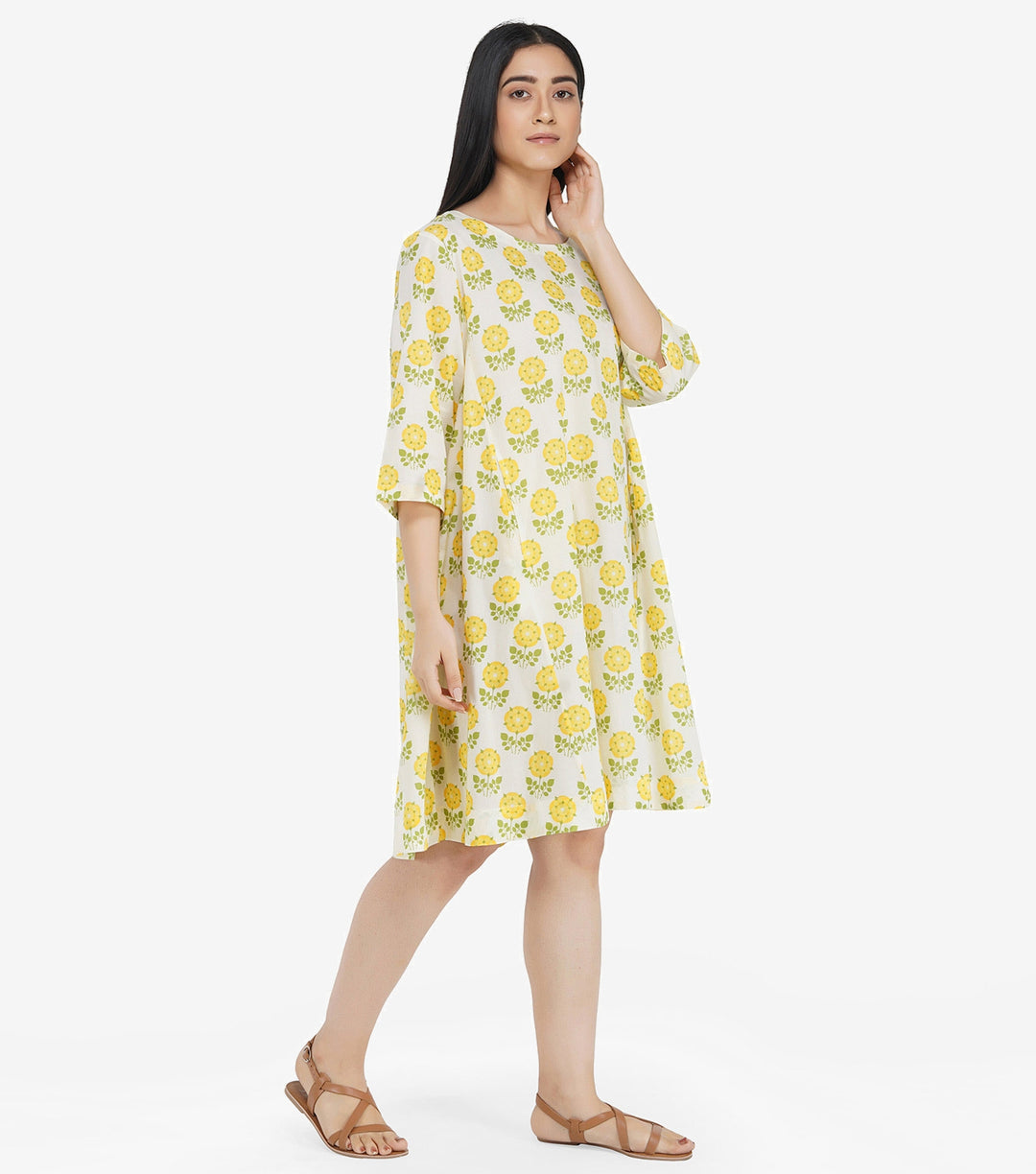 Summer floral printed cotton Dress