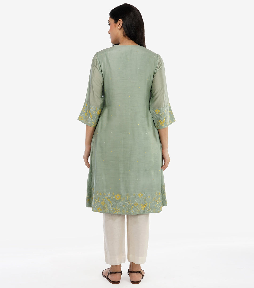 Sage Green embroidered kurta