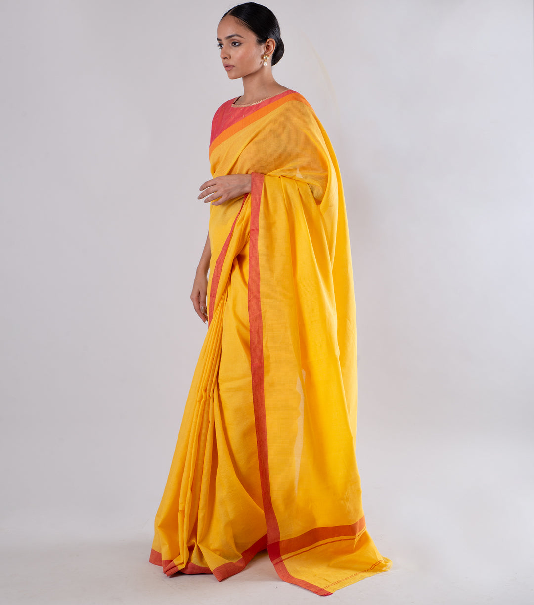 Yellow Handwoven Cotton Saree