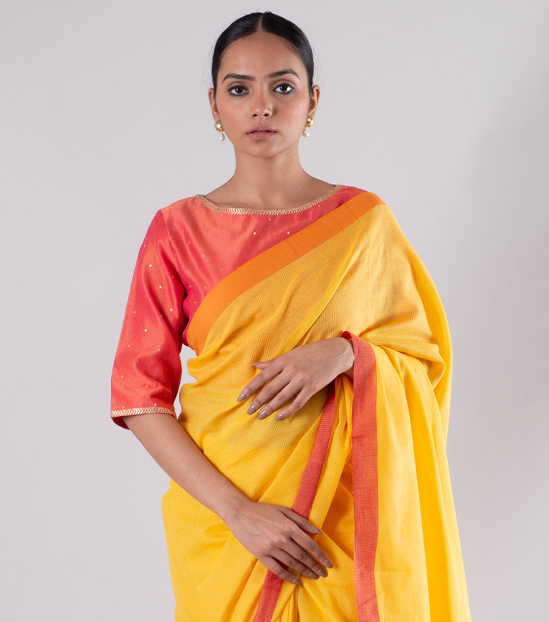 Yellow Handwoven Cotton Saree