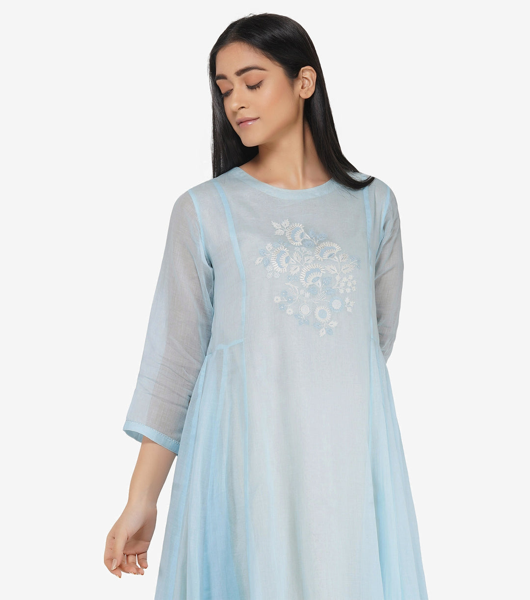 Skyblue cotton kurta