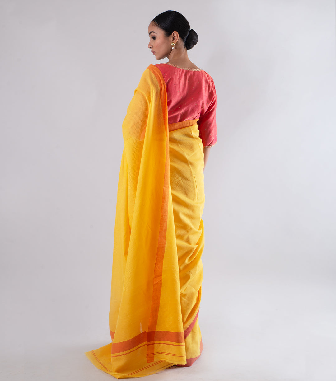 Yellow Handwoven Cotton Saree