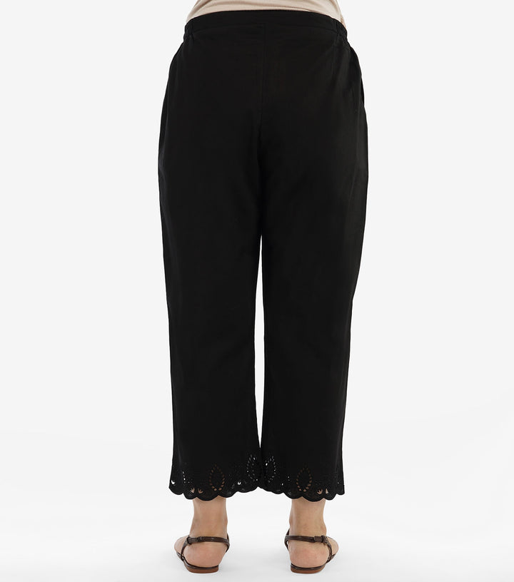 Black Cotton Cutwork Pant