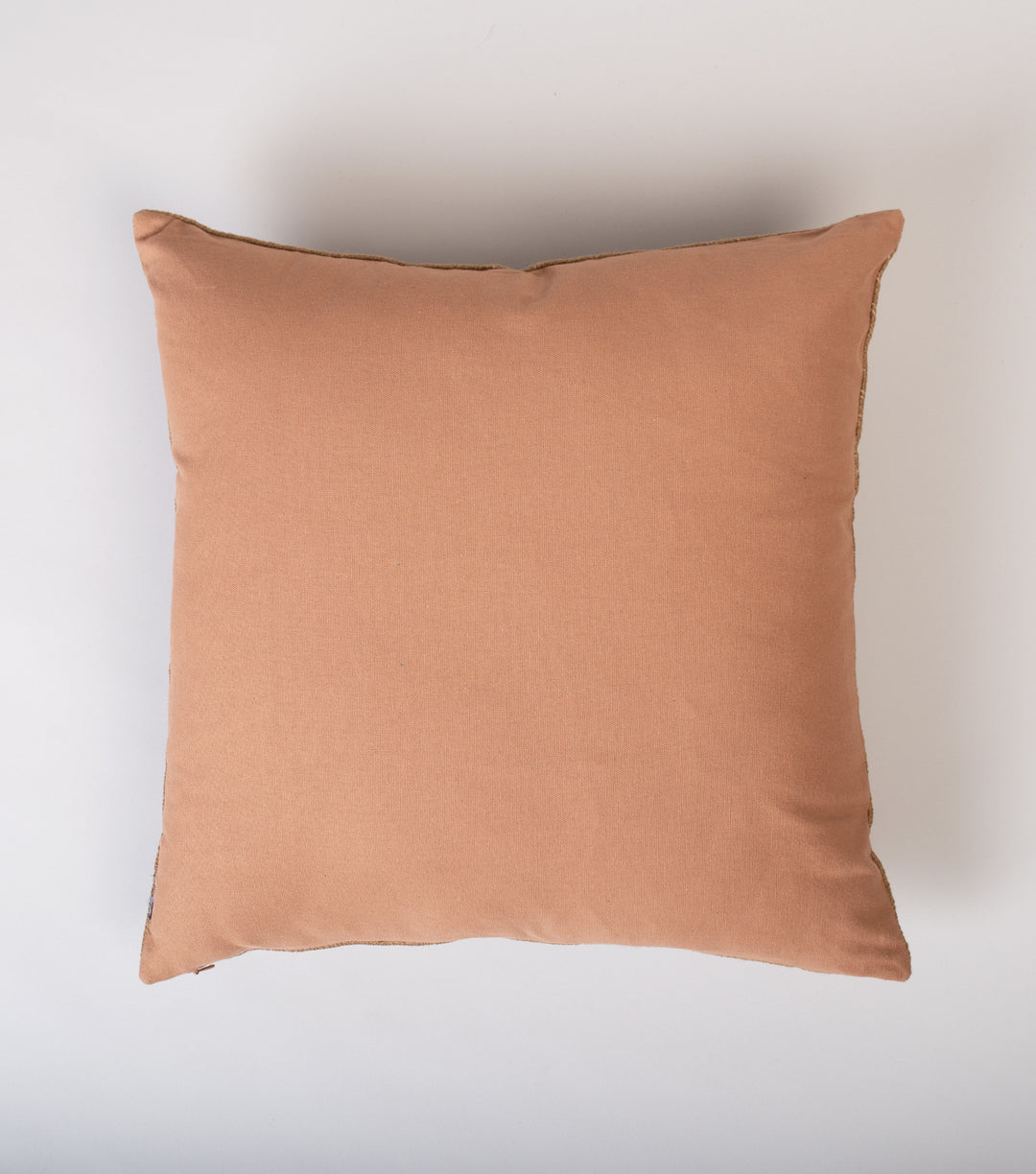 Beige Embroidered Cotton Cushion Cover