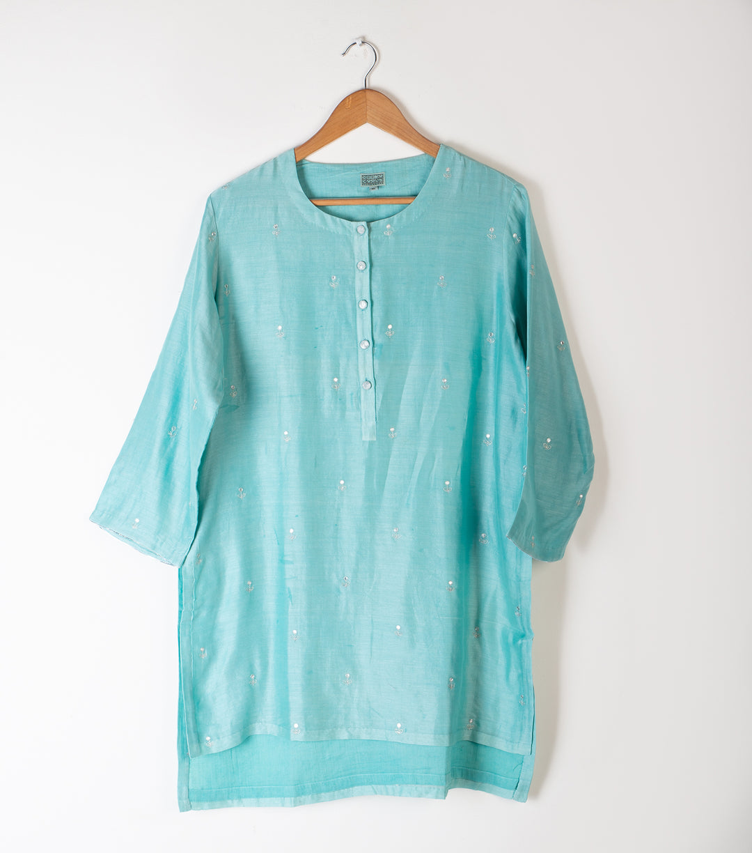 Sea Green Chanderi kurta