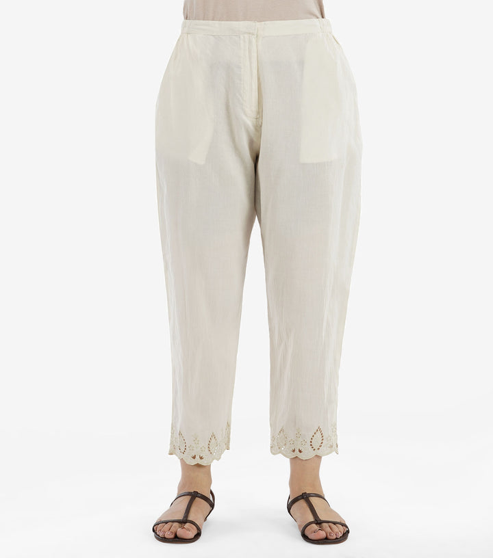 Natural Cotton Cutwork Pant