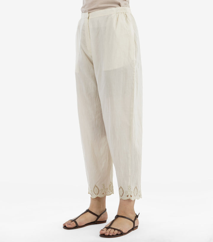 Natural Cotton Cutwork Pant