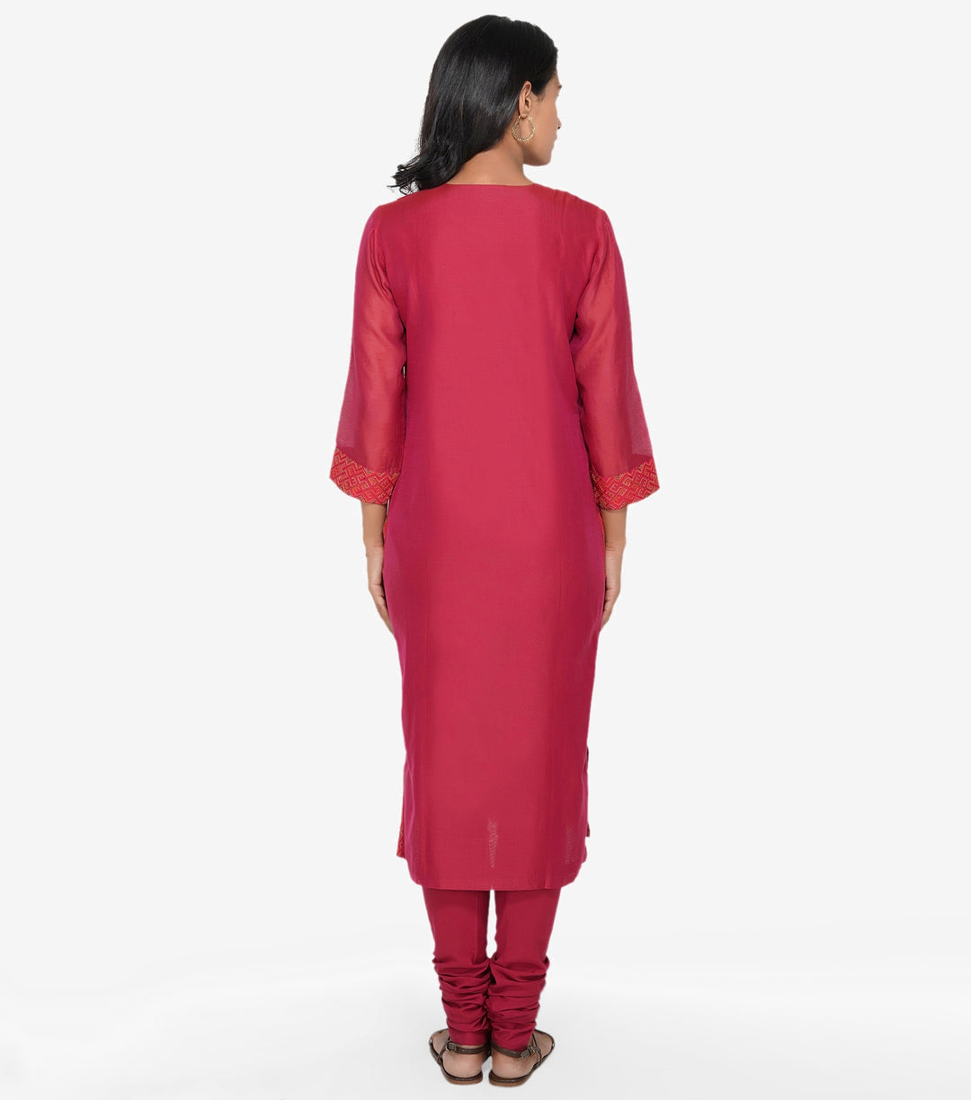 Magenta Cotton Silk Suit Set