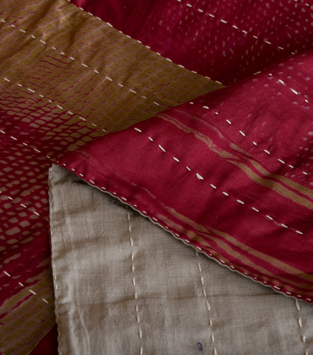 Maroon Silk Bedcover