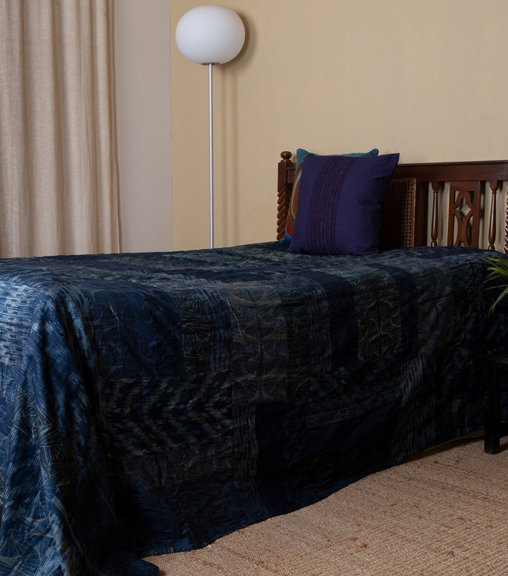 Navy Silk Bedcover