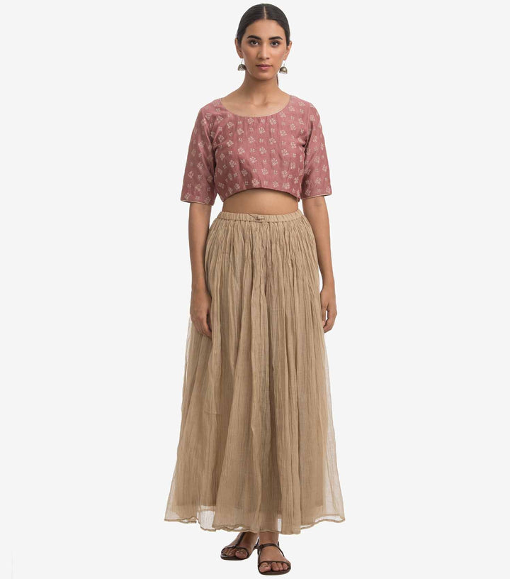 Pink Embroidered Chanderi Blouse