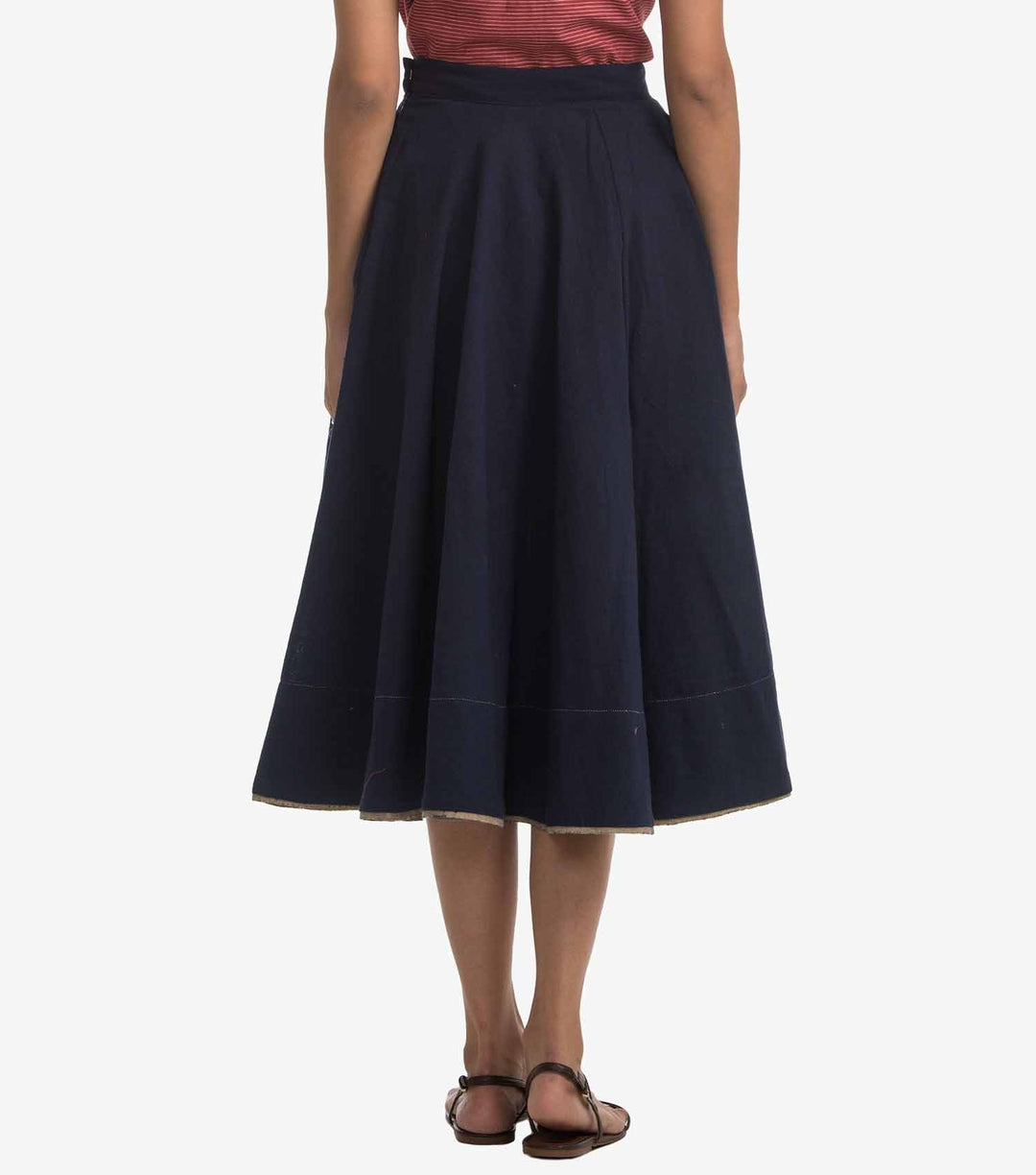 Blue khadi flared Skirt