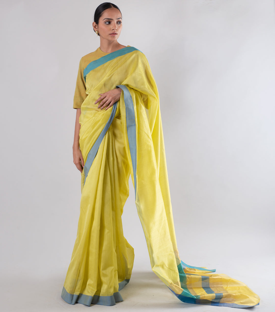 Yellow Handwoven Chanderi Silk Saree