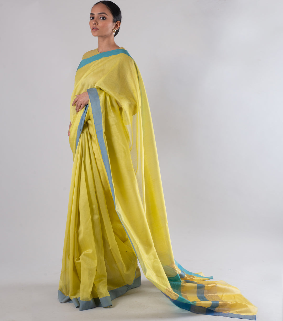 Yellow Handwoven Chanderi Silk Saree