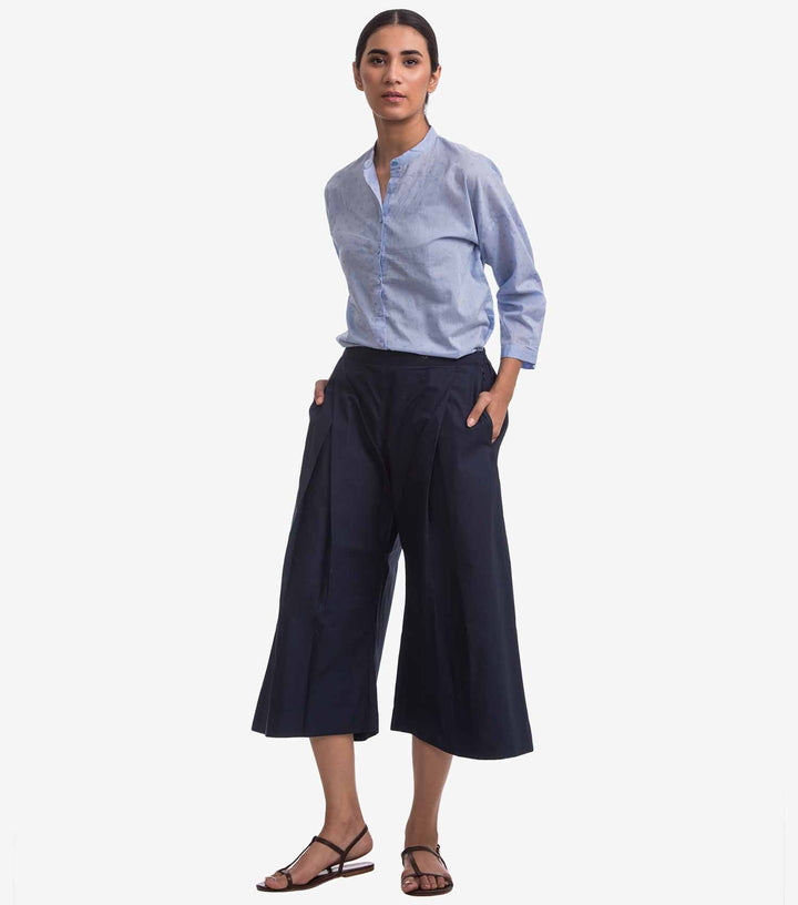 Navy poplin Culottes