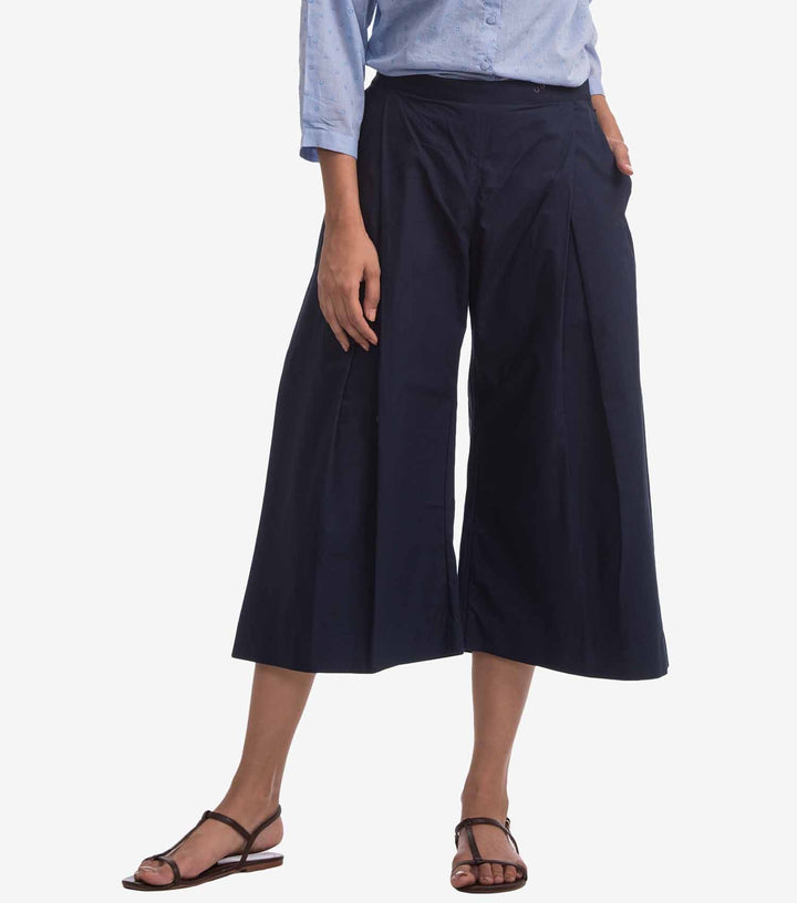 Navy poplin Culottes