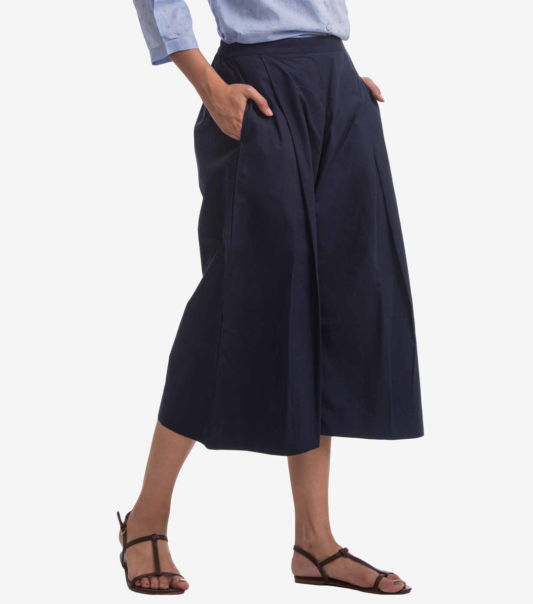 Navy poplin Culottes