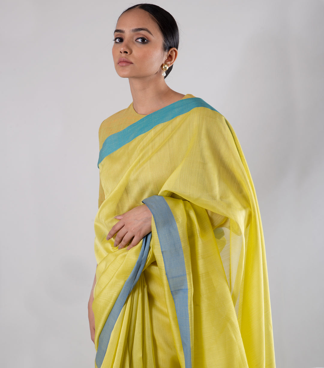 Yellow Handwoven Chanderi Silk Saree