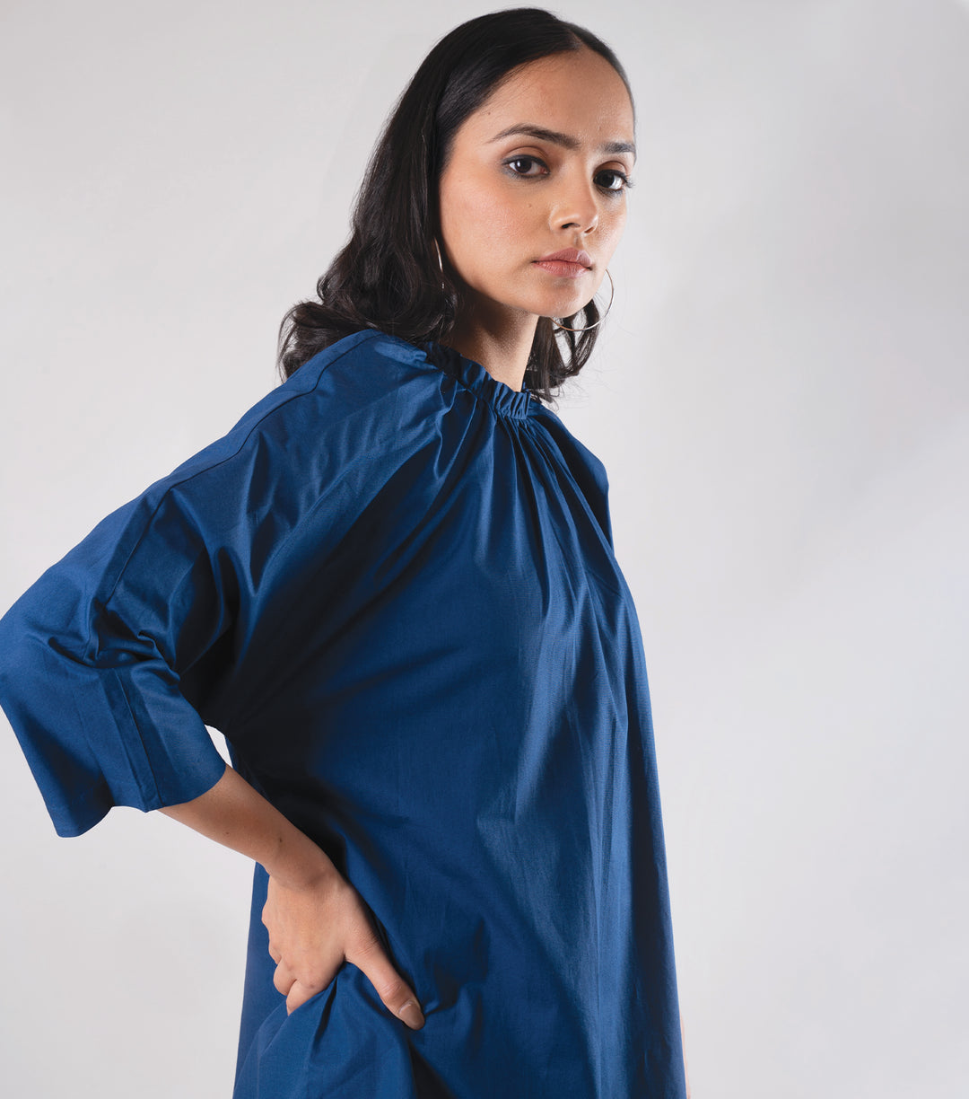 Blue poplin Top