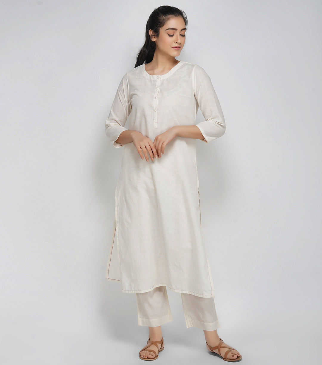 Natural cotton straight kurta