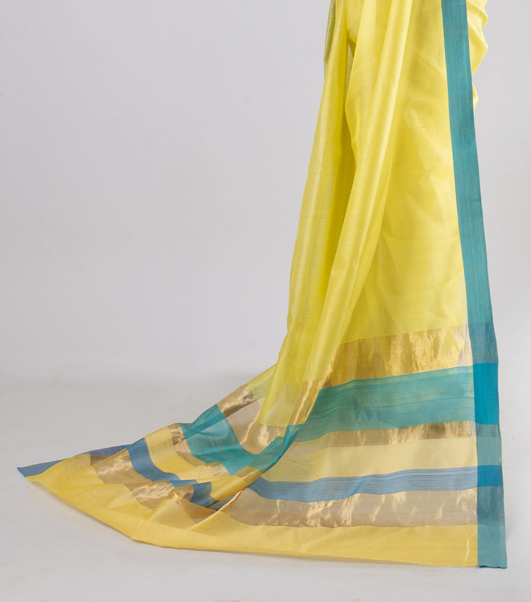 Yellow Handwoven Chanderi Silk Saree