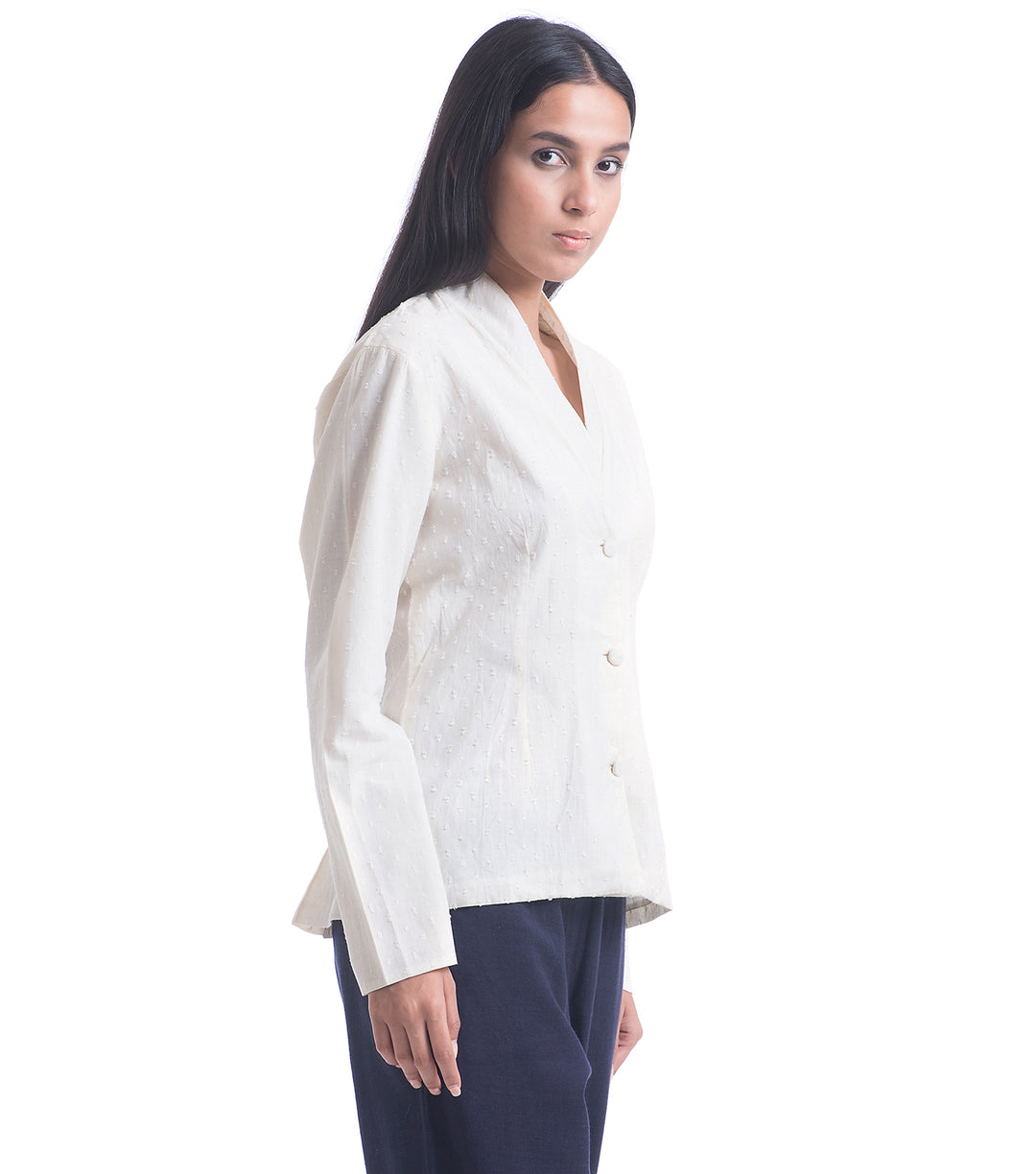 Natural solid cotton jacket