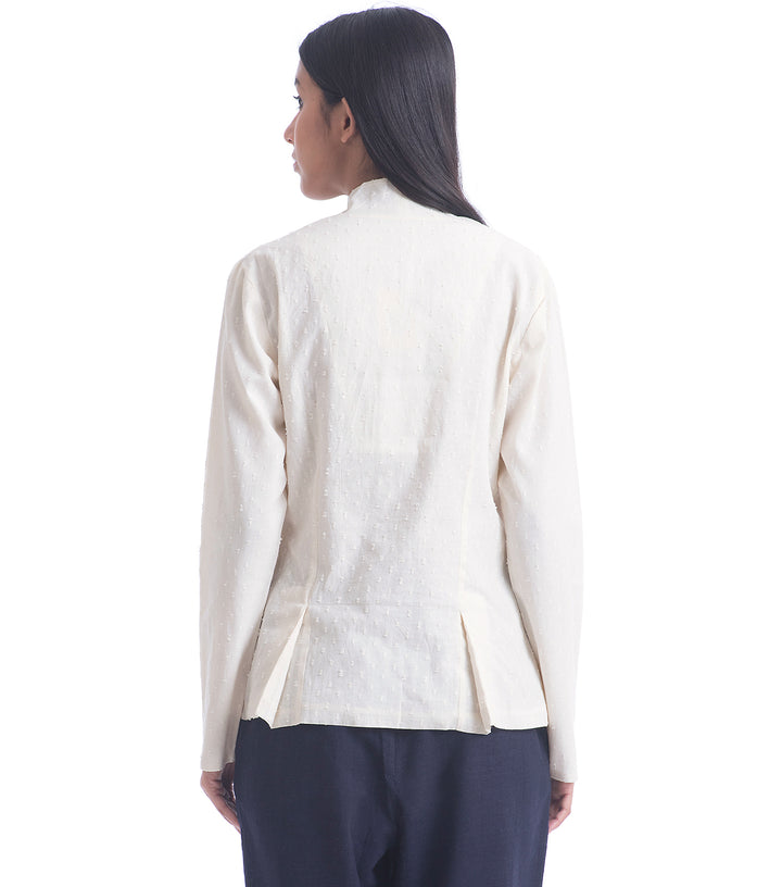 Natural solid cotton jacket