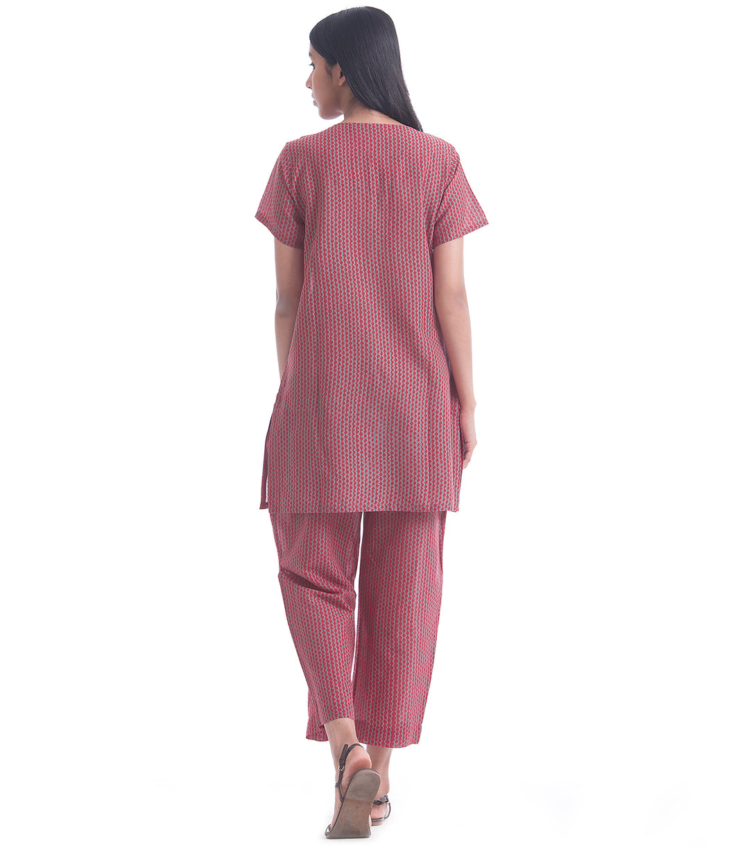 Red Cotton Loungewear Set