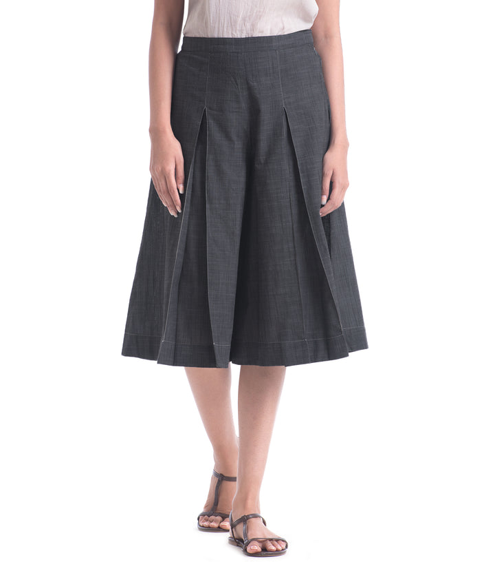 Charcoal Cotton Culottes