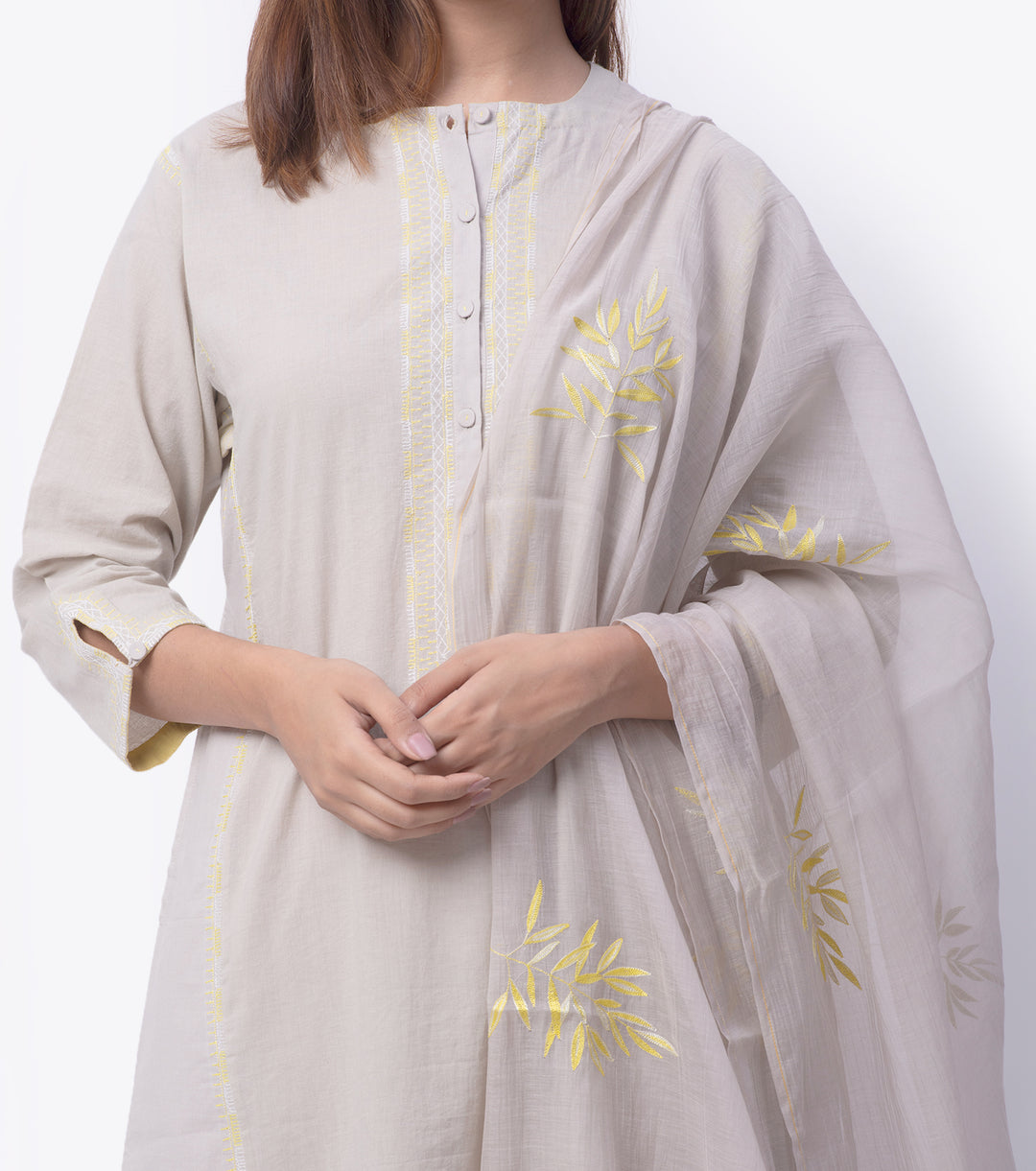 Earl Grey Cotton Kurta & Palazzo Pants Set