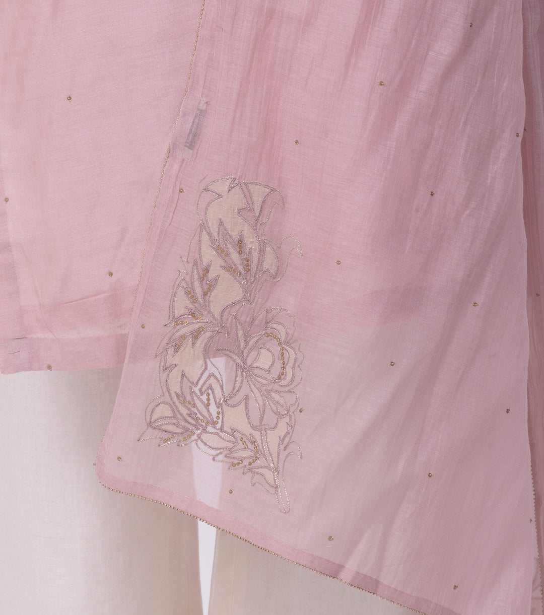 Pink Patch Work Chanderi Dupatta