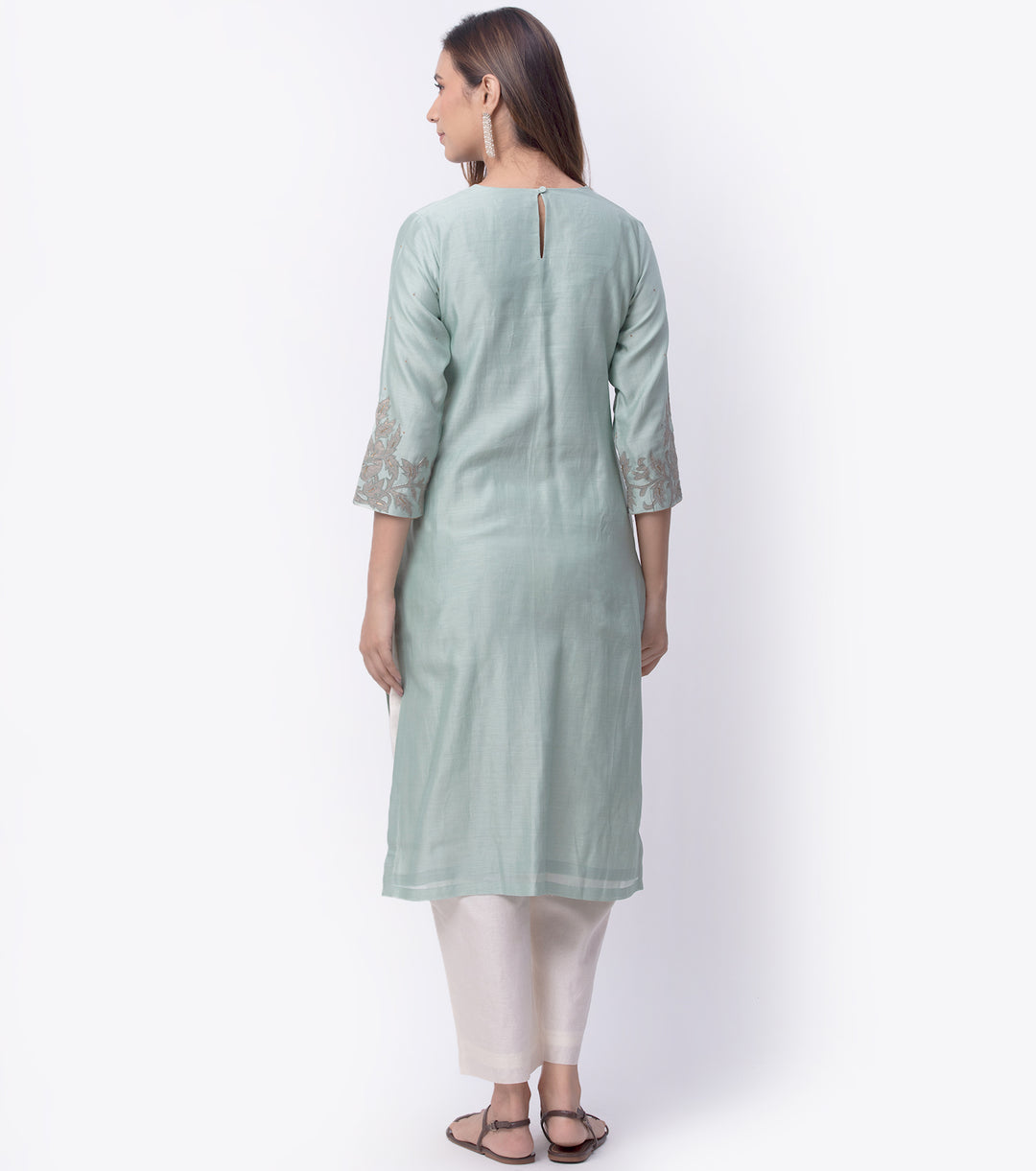 Pista Embroidered Chnaderi Kurta