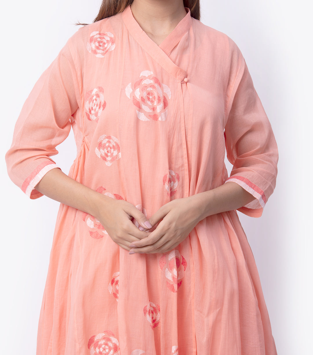 Floral Embroidered Cotton Choga