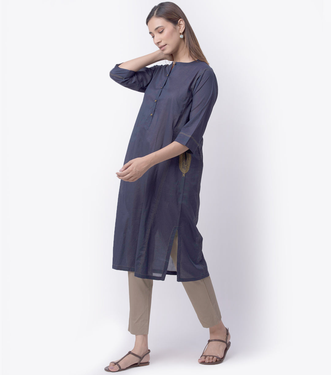 Navy cotton Kurta