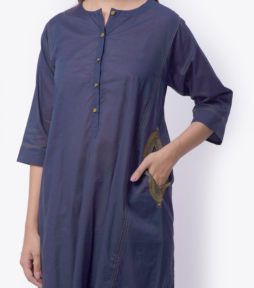 Navy cotton Kurta