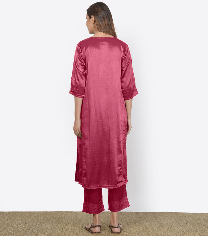 Rani Mashroo Silk Kurta Set