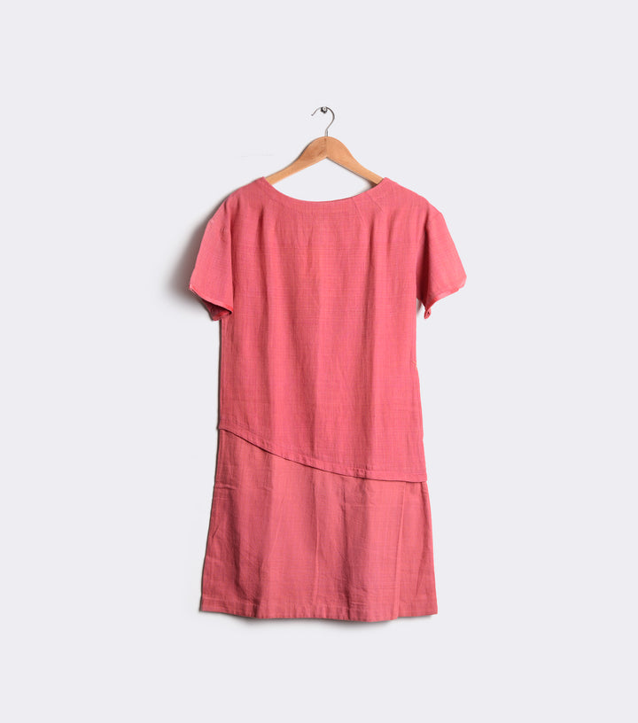 Pink khadi kurta