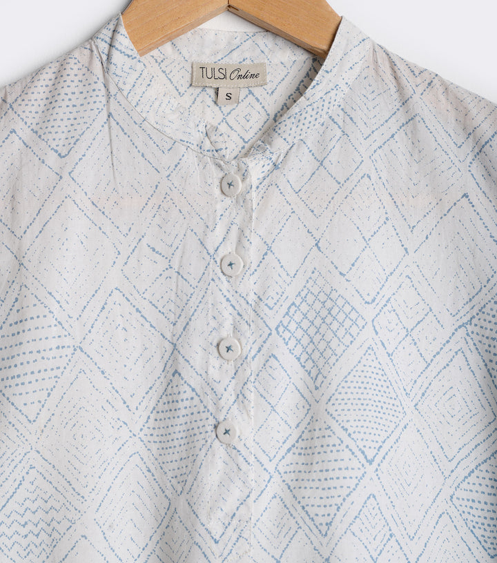 White printed cotton shirt