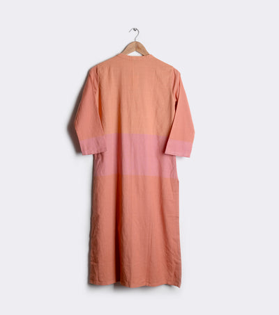 Orange Solid Khadi Kurta