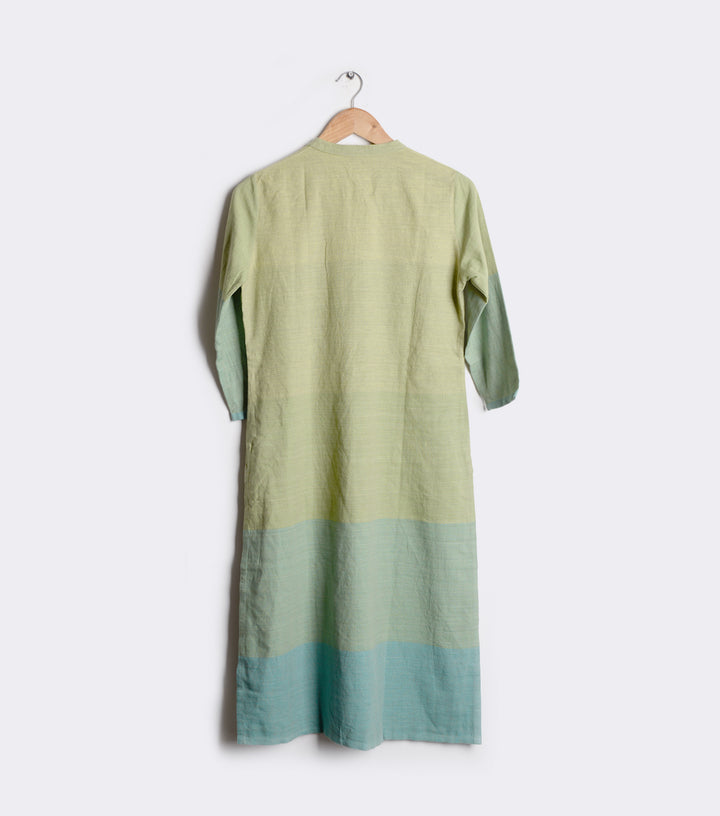 Green Solid Khadi Kurta