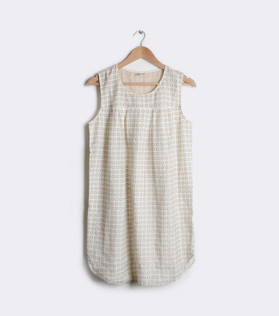 Yellow polka dot cotton dress