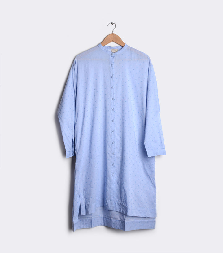 Blue fine cotton kurta