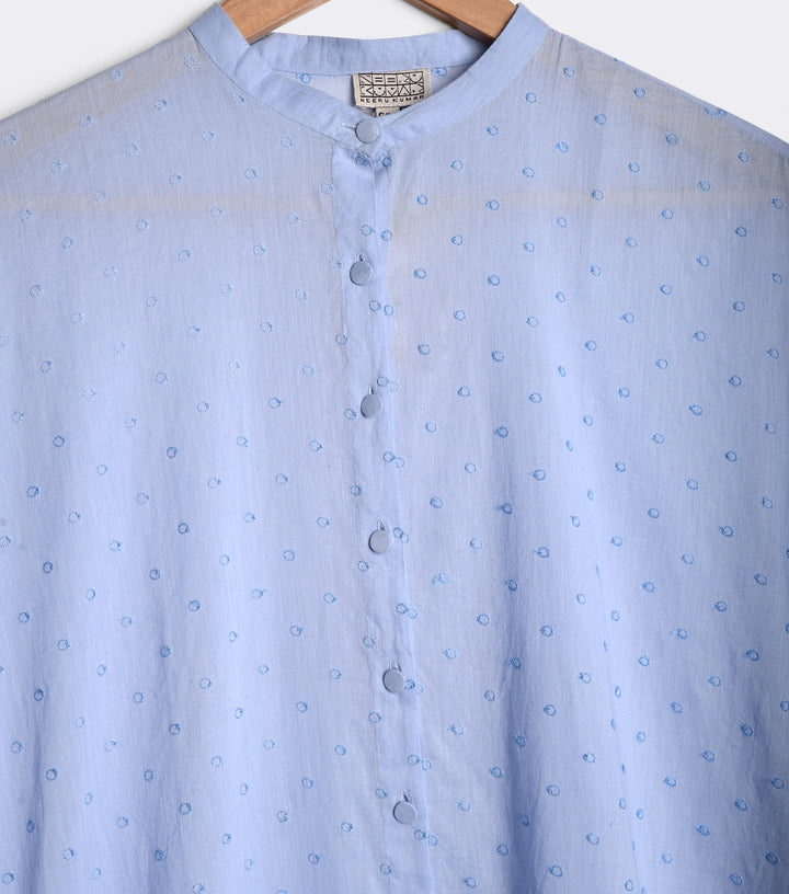 Blue fine cotton kurta