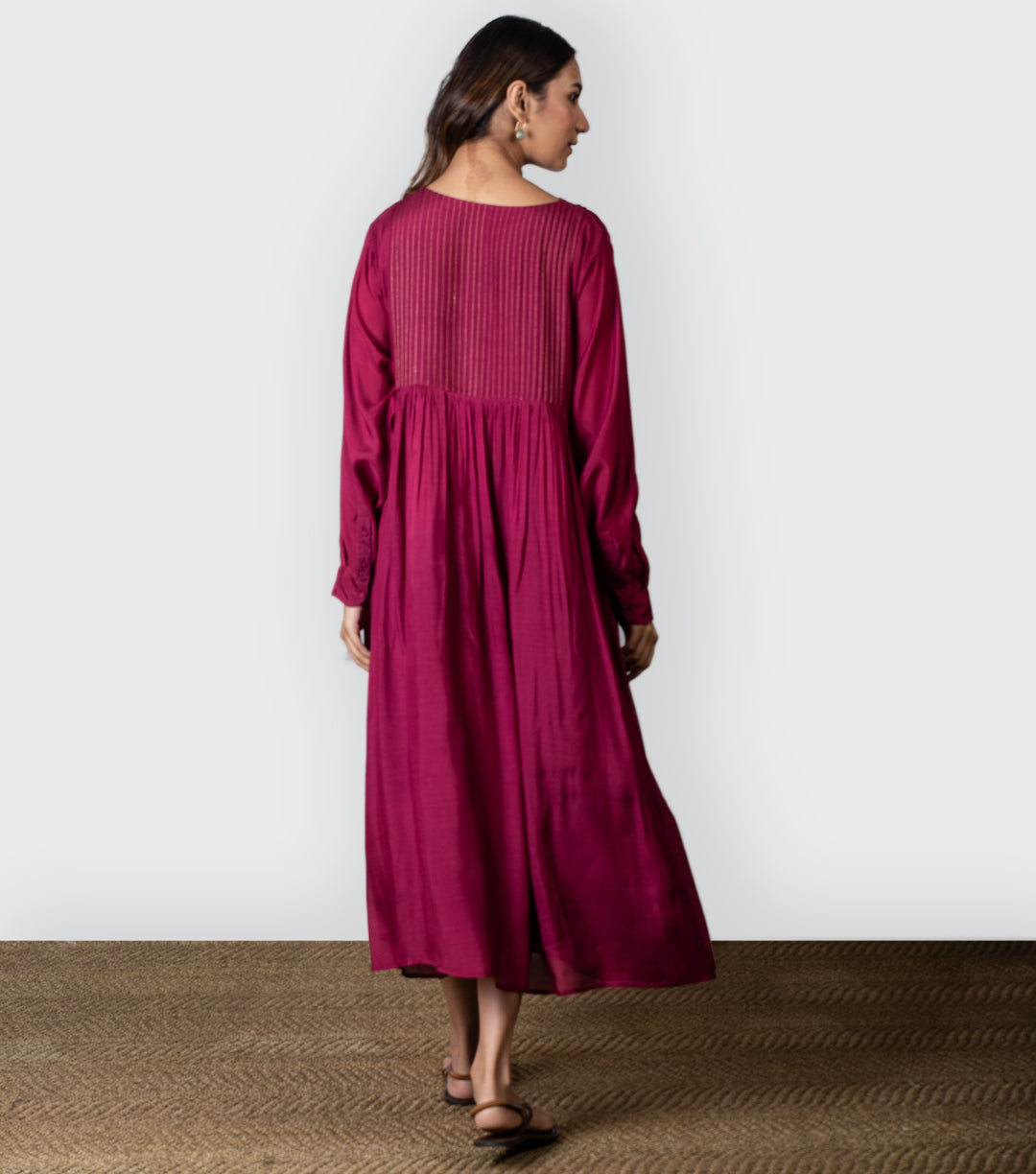 Magenta Embroidered Dress